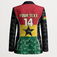 Ghana Football Custom Blazer Go Black Queens Kente Pattern