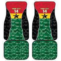 Ghana Football Custom Car Mats Go Black Queens Kente Pattern