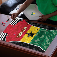 Ghana Football Custom Puzzle Go Black Queens Kente Pattern