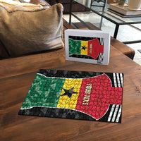 Ghana Football Custom Puzzle Go Black Queens Kente Pattern
