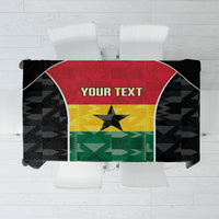 Ghana Football Custom Tablecloth Go Black Queens Kente Pattern