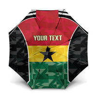 Ghana Football Custom Umbrella Go Black Queens Kente Pattern