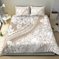 Beige and white tropical floral duvet set with two coordinating pillowcases