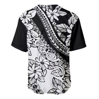 Baseball jersey back in black and white with tropical floral tribal graphic