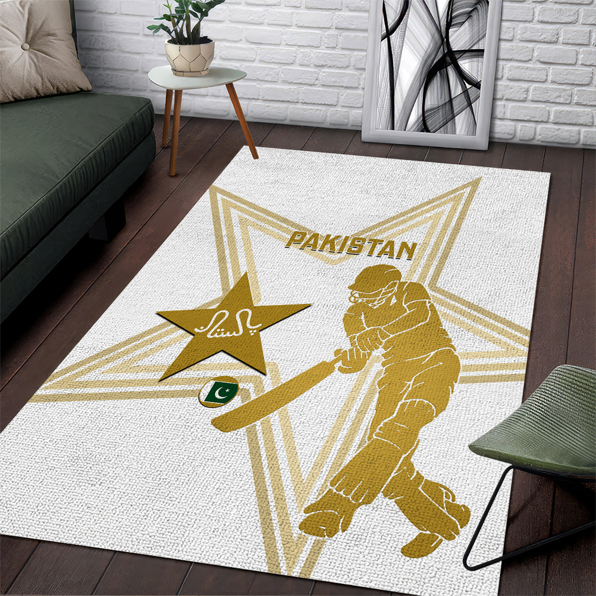 Pakistan Cricket Area Rug 2023 Go Shaheens - Wonder Print Shop