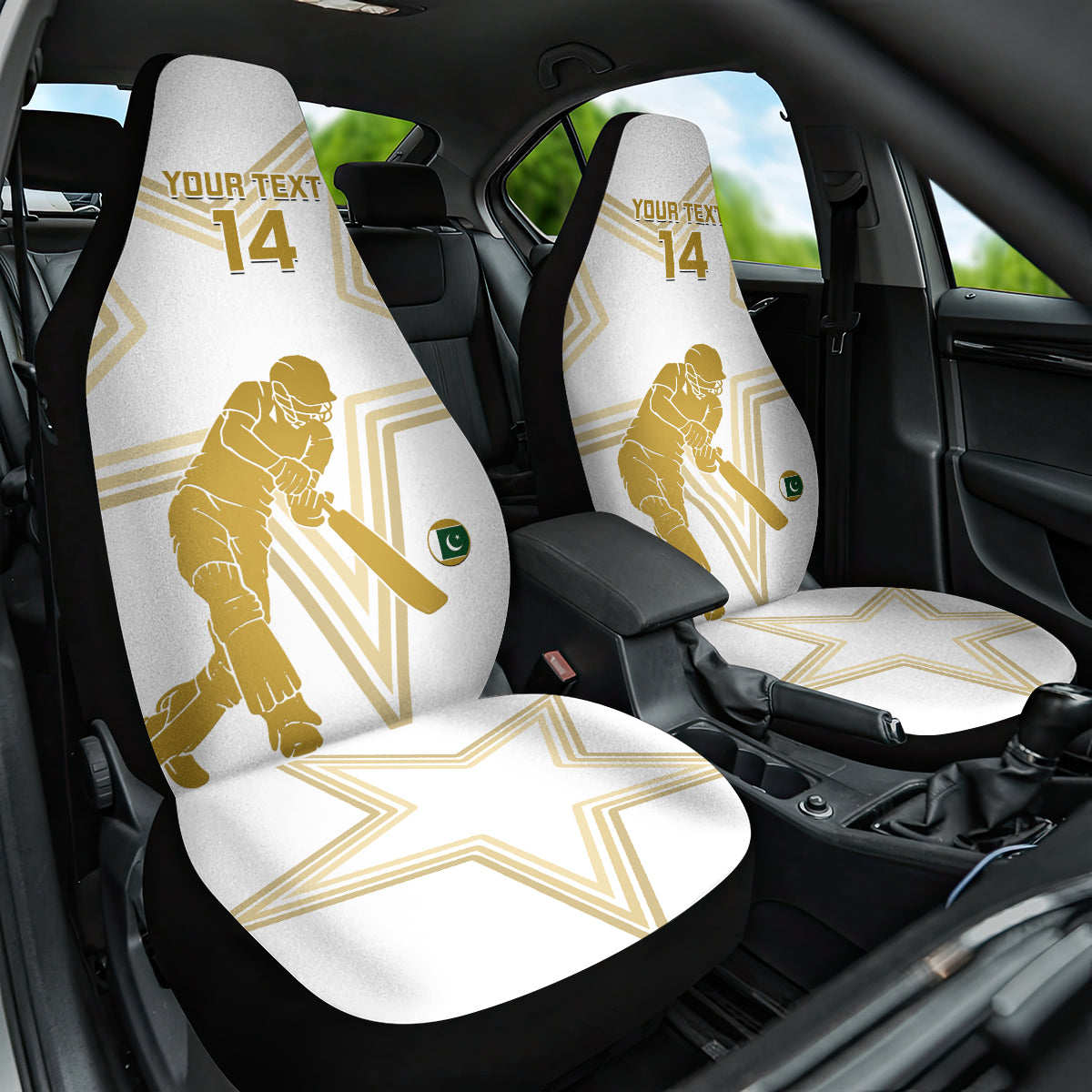 Custom Pakistan Cricket Car Seat Cover 2023 Go Shaheens - Wonder Print Shop