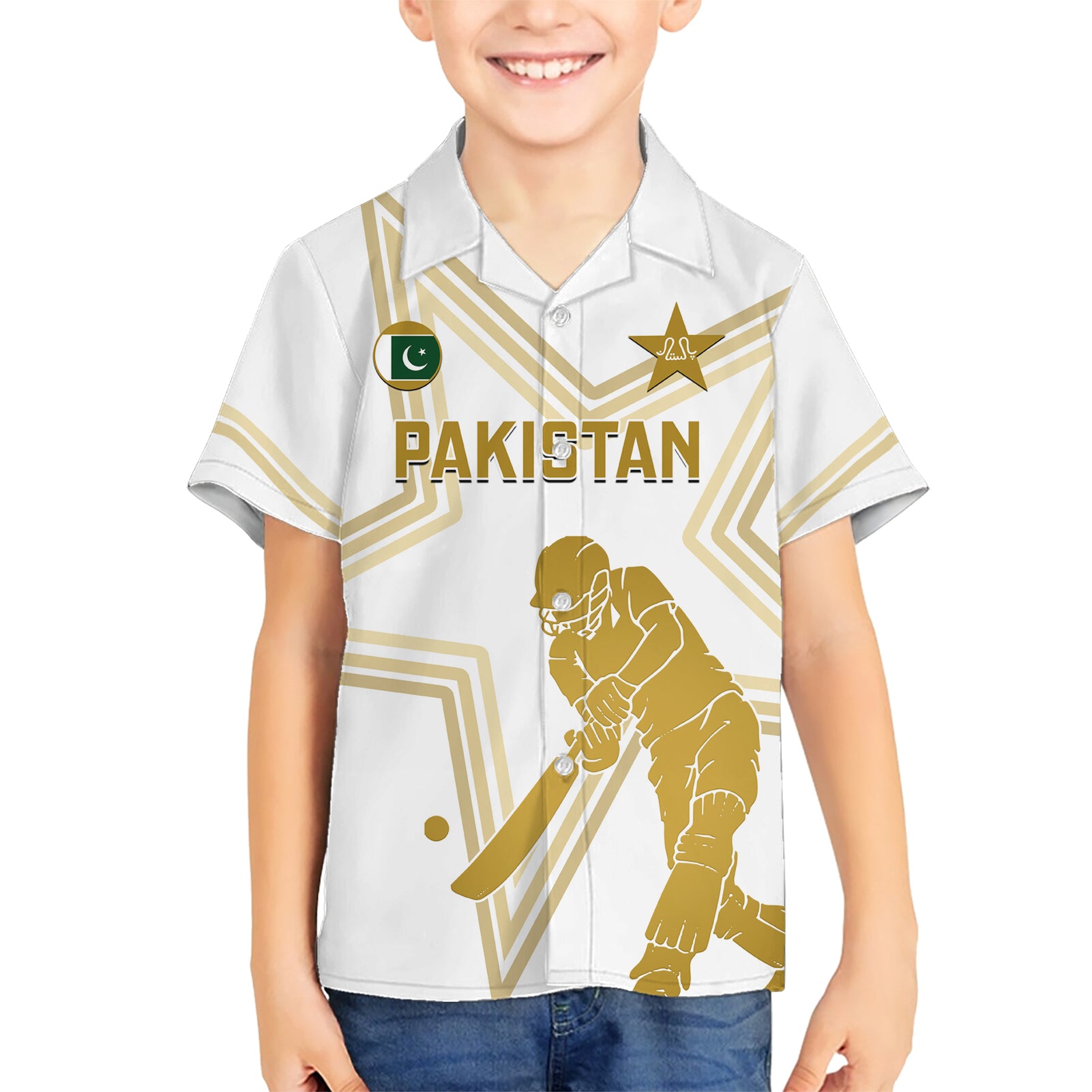 Custom Pakistan Cricket Kid Hawaiian Shirt 2023 Go Shaheens - Wonder Print Shop