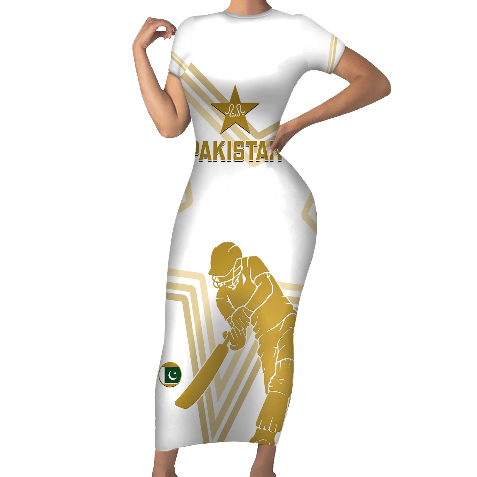 custom-pakistan-cricket-short-sleeve-bodycon-dress-2023-go-shaheens