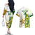 Custom Australia And Pakistan Cricket Couples Matching Off The Shoulder Long Sleeve Dress and Hawaiian Shirt Boxing Day 2023 Test Aussie With Shaheens - Wonder Print Shop