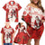 Christmas Canada Hockey Family Matching Off Shoulder Short Dress and Hawaiian Shirt Merry Hockey-Mas Maple Leaves Pattern - Wonder Print Shop