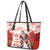 Christmas Canada Hockey Leather Tote Bag Merry Hockey-Mas Maple Leaves Pattern - Wonder Print Shop