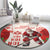 Christmas Canada Hockey Round Carpet Merry Hockey-Mas Maple Leaves Pattern