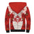 Christmas Canada Hockey Sherpa Hoodie Merry Hockey-Mas Maple Leaves Pattern