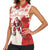 Christmas Canada Hockey Women Sleeveless Polo Shirt Merry Hockey-Mas Maple Leaves Pattern