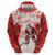 Christmas Canada Hockey Zip Hoodie Merry Hockey-Mas Maple Leaves Pattern - Wonder Print Shop