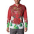 Christmas Canada Button Sweatshirt Joyeux Noel - Caribou With Maple Leaf - Wonder Print Shop