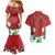 Christmas Canada Couples Matching Mermaid Dress and Hawaiian Shirt Joyeux Noel - Caribou With Maple Leaf - Wonder Print Shop