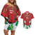 Christmas Canada Couples Matching Off Shoulder Short Dress and Hawaiian Shirt Joyeux Noel - Caribou With Maple Leaf - Wonder Print Shop