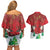 Christmas Canada Couples Matching Off Shoulder Short Dress and Hawaiian Shirt Joyeux Noel - Caribou With Maple Leaf - Wonder Print Shop