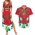 Christmas Canada Couples Matching Summer Maxi Dress and Hawaiian Shirt Joyeux Noel - Caribou With Maple Leaf - Wonder Print Shop