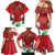 Christmas Canada Family Matching Mermaid Dress and Hawaiian Shirt Joyeux Noel - Caribou With Maple Leaf - Wonder Print Shop