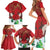 Christmas Canada Family Matching Short Sleeve Bodycon Dress and Hawaiian Shirt Joyeux Noel - Caribou With Maple Leaf - Wonder Print Shop