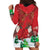 Christmas Canada Hoodie Dress Joyeux Noel - Caribou With Maple Leaf - Wonder Print Shop