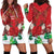 Christmas Canada Hoodie Dress Joyeux Noel - Caribou With Maple Leaf - Wonder Print Shop