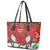 Christmas Canada Leather Tote Bag Joyeux Noel - Caribou With Maple Leaf - Wonder Print Shop