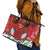 Christmas Canada Leather Tote Bag Joyeux Noel - Caribou With Maple Leaf - Wonder Print Shop