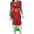 Christmas Canada Long Sleeve Bodycon Dress Joyeux Noel - Caribou With Maple Leaf - Wonder Print Shop