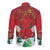 Christmas Canada Long Sleeve Button Shirt Joyeux Noel - Caribou With Maple Leaf - Wonder Print Shop