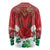 Christmas Canada Long Sleeve Shirt Joyeux Noel - Caribou With Maple Leaf - Wonder Print Shop