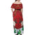 Christmas Canada Off Shoulder Maxi Dress Joyeux Noel - Caribou With Maple Leaf - Wonder Print Shop