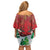 Christmas Canada Off Shoulder Short Dress Joyeux Noel - Caribou With Maple Leaf - Wonder Print Shop