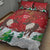 Christmas Canada Quilt Bed Set Joyeux Noel - Caribou With Maple Leaf