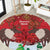 Christmas Canada Round Carpet Joyeux Noel - Caribou With Maple Leaf