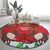 Christmas Canada Round Carpet Joyeux Noel - Caribou With Maple Leaf