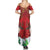 Christmas Canada Summer Maxi Dress Joyeux Noel - Caribou With Maple Leaf - Wonder Print Shop