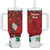 Christmas Canada Tumbler With Handle Joyeux Noel - Caribou With Maple Leaf