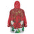 Christmas Canada Wearable Blanket Hoodie Joyeux Noel - Caribou With Maple Leaf - Wonder Print Shop