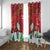 Christmas Canada Window Curtain Joyeux Noel - Caribou With Maple Leaf - Wonder Print Shop