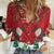 Christmas Canada Women Casual Shirt Joyeux Noel - Caribou With Maple Leaf