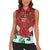 Christmas Canada Women Sleeveless Polo Shirt Joyeux Noel - Caribou With Maple Leaf - Wonder Print Shop