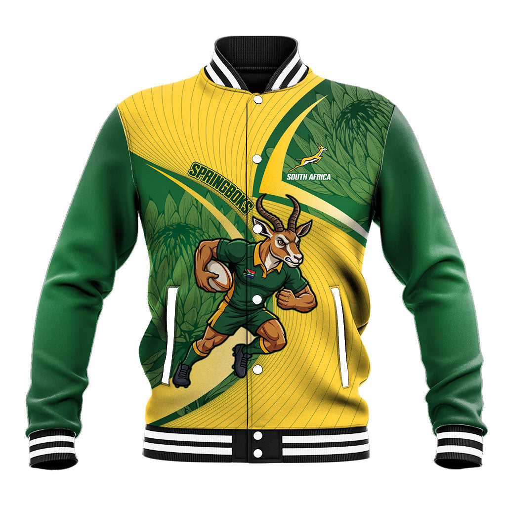 South Africa Rugby Custom Baseball Jacket Come On Springboks Mascot Sporty Style