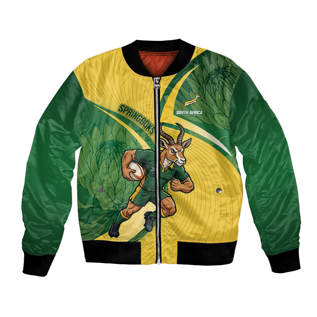 South Africa Rugby Custom Bomber Jacket Come On Springboks Mascot Sporty Style