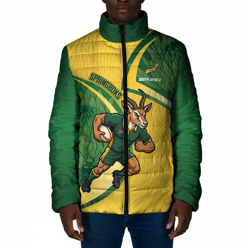 South Africa Rugby Custom Padded Jacket Come On Springboks Mascot Sporty Style