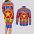 Custom Philippines Christmas Couples Matching Long Sleeve Bodycon Dress and Long Sleeve Button Shirt Filipino Parol Maligayang Pasko - Wonder Print Shop