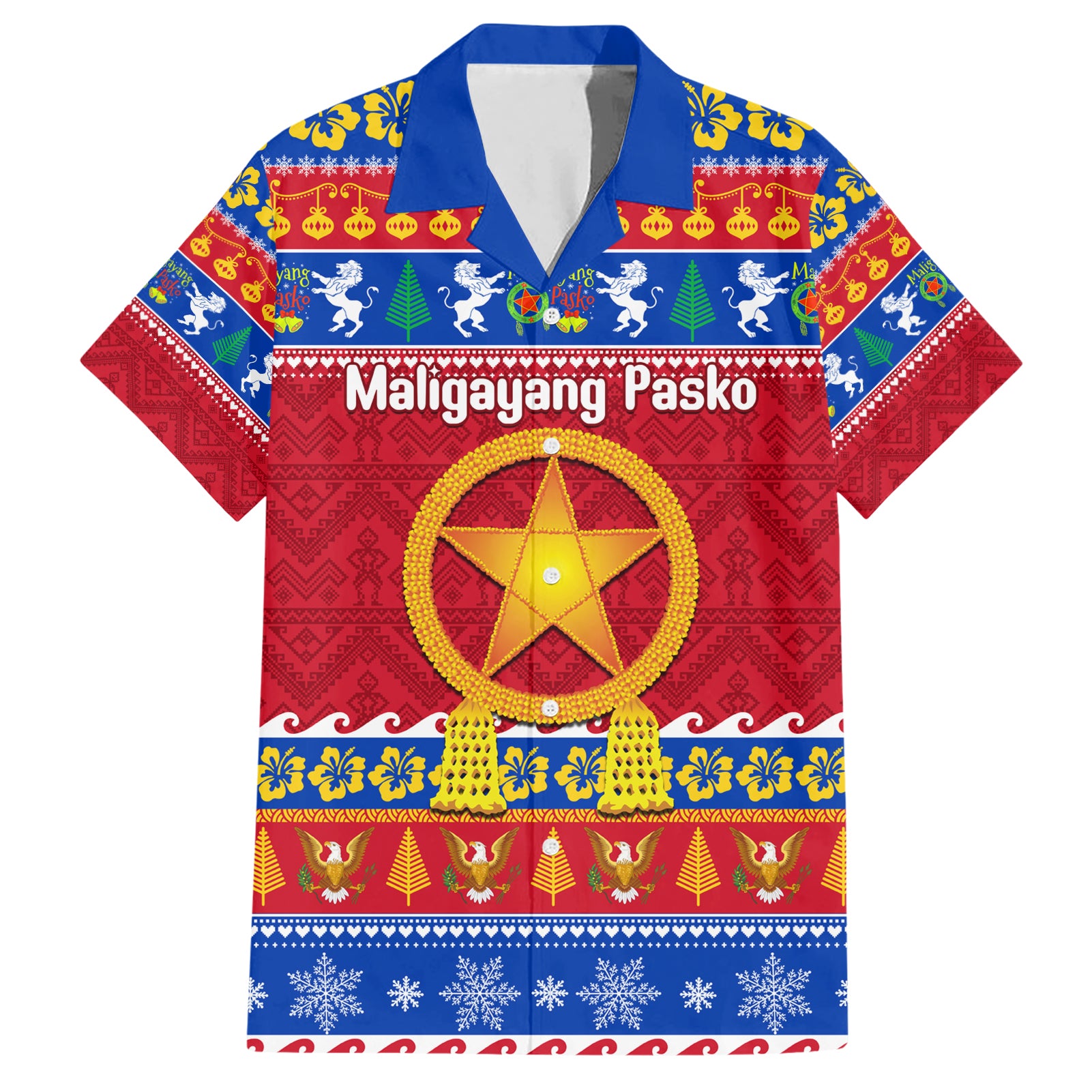 Custom Philippines Christmas Hawaiian Shirt Filipino Parol Maligayang Pasko - Wonder Print Shop