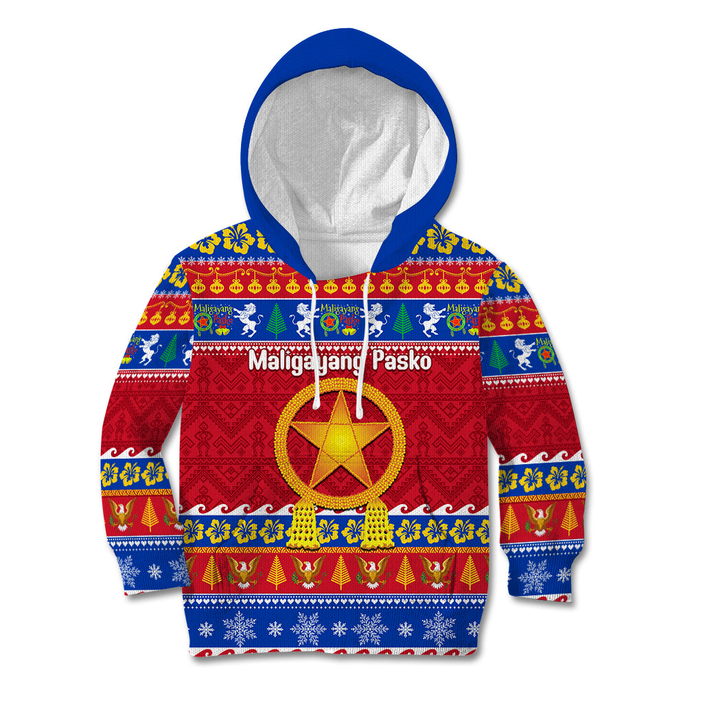 Custom Philippines Christmas Kid Hoodie Filipino Parol Maligayang Pasko - Wonder Print Shop